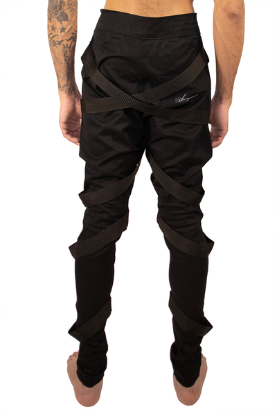 SS2023 black strapped pants