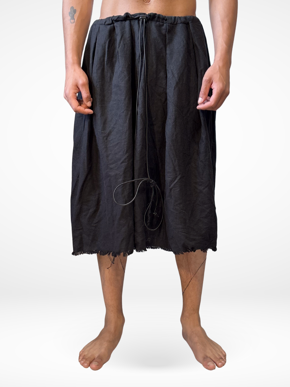 Upthrifted Guillaum Chaigne mid linen skirt