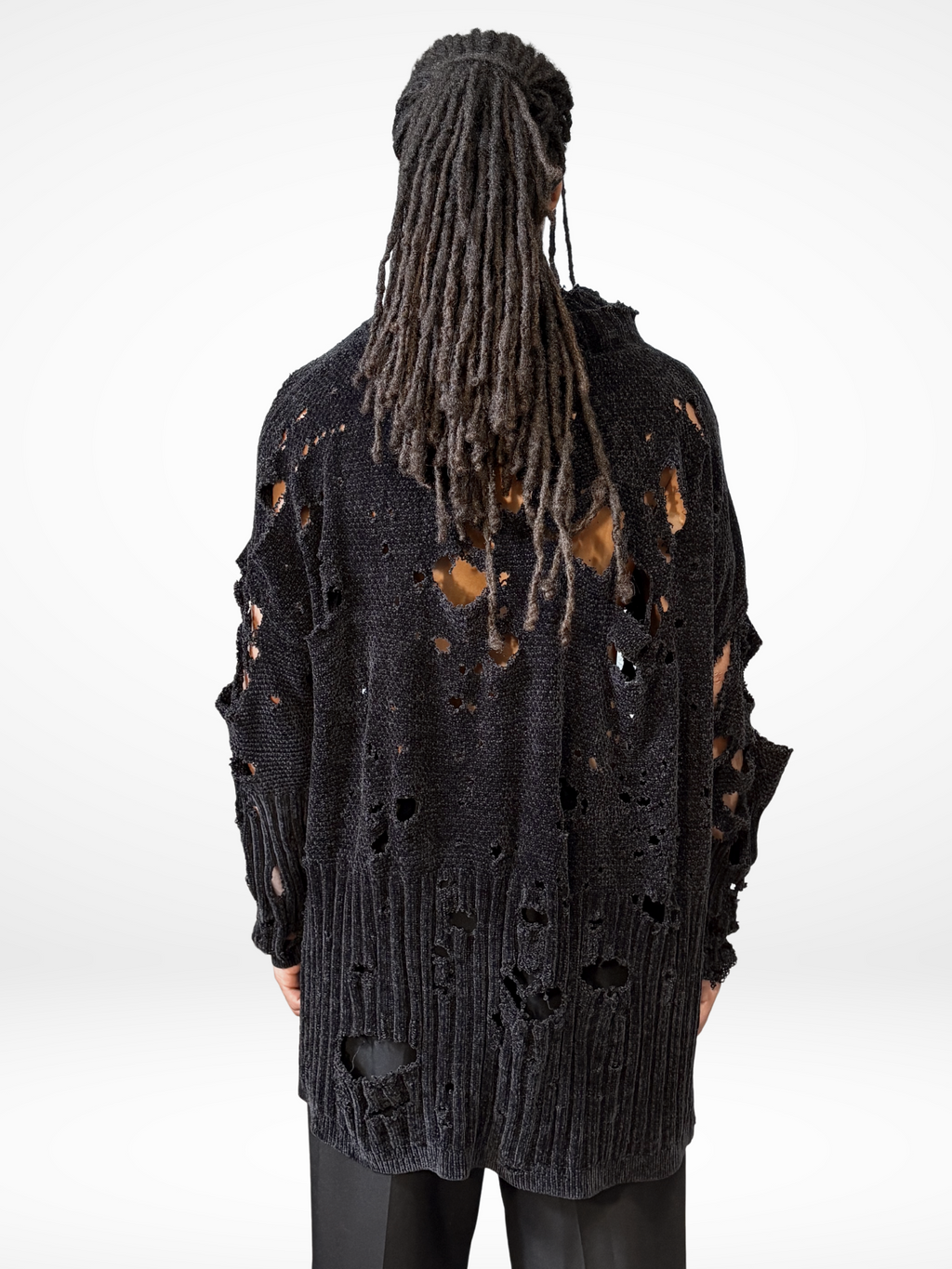 Upthrifted distressed knit