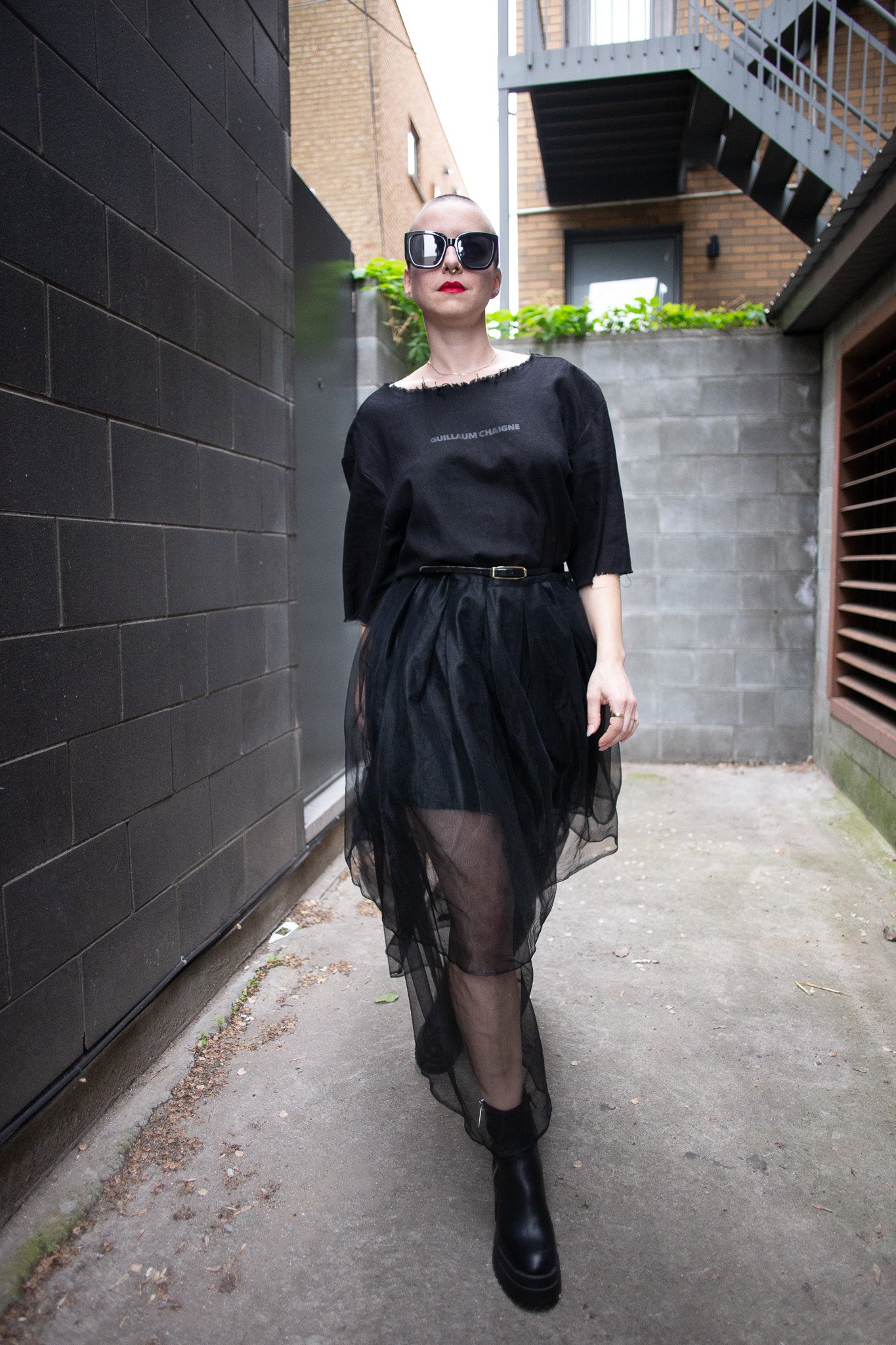 MUSE black linen dress