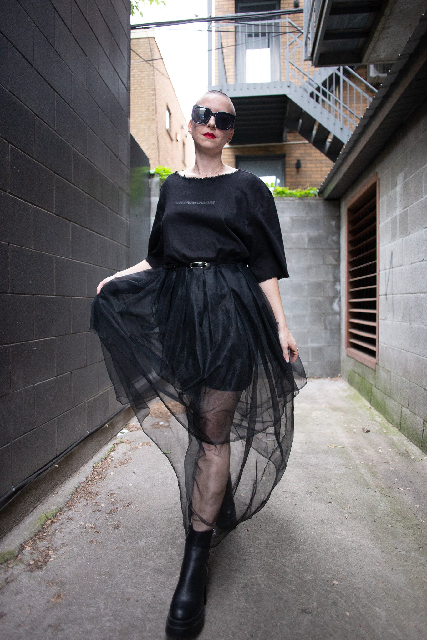 MUSE black linen dress