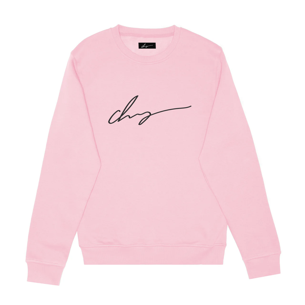 Guillaum Chaigne pink Signature BLK crewneck