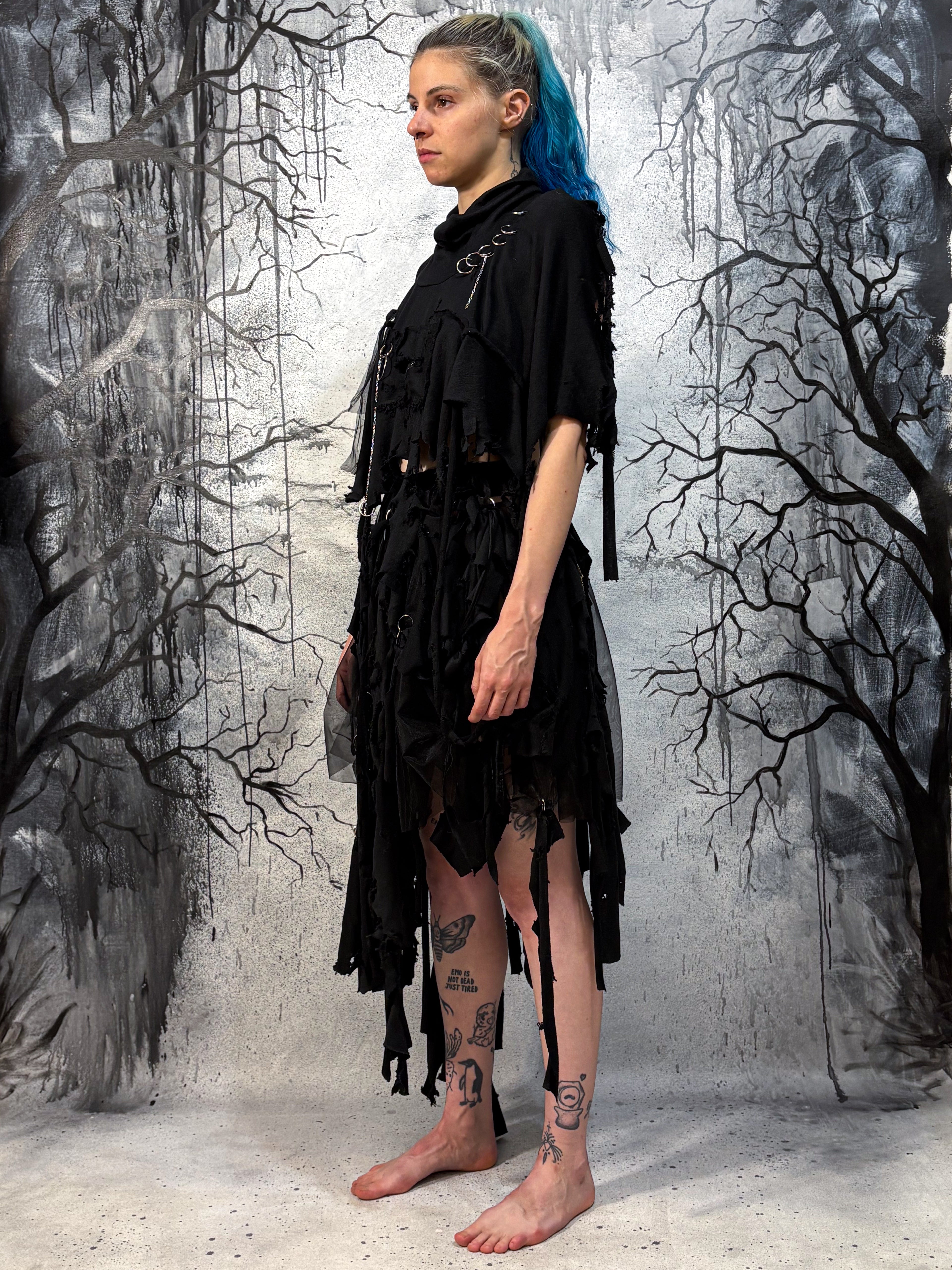 Chaigne distressed merino dress