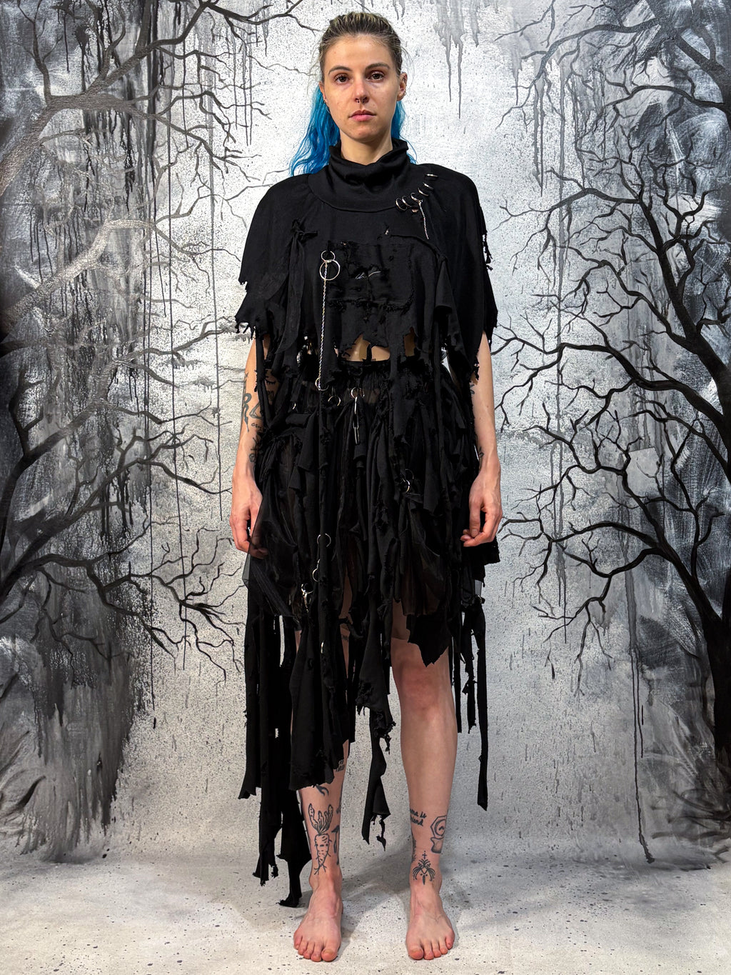 Chaigne distressed merino dress
