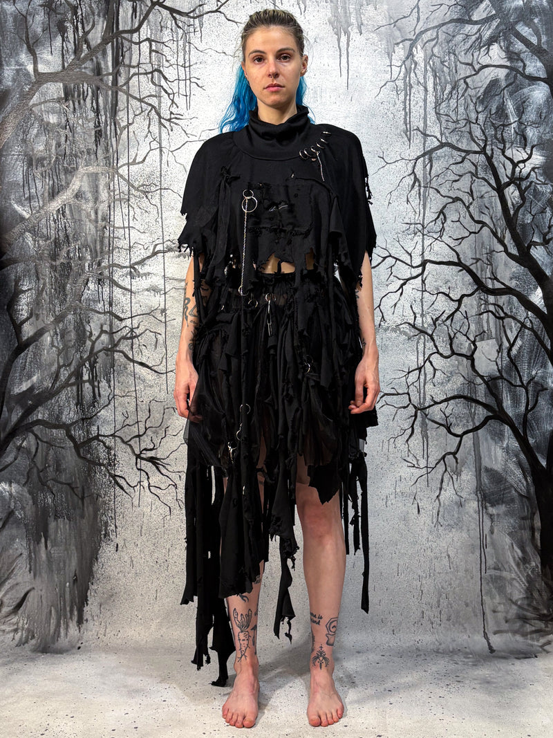 Chaigne distressed merino dress