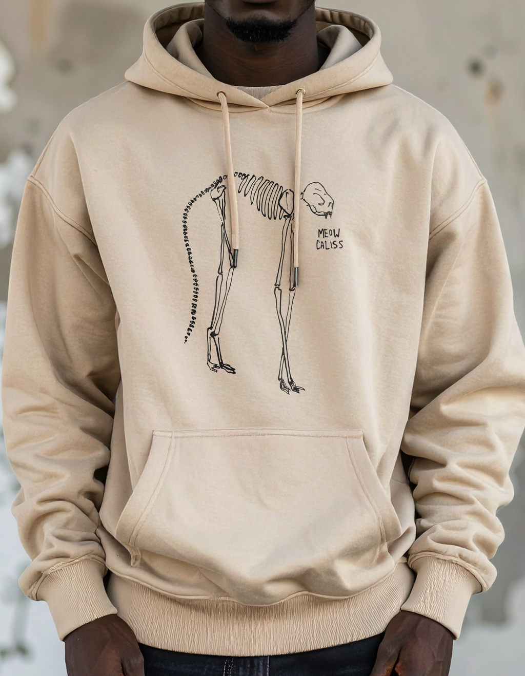 Guillaum Chaigne beige MEOW CALISS hoodie