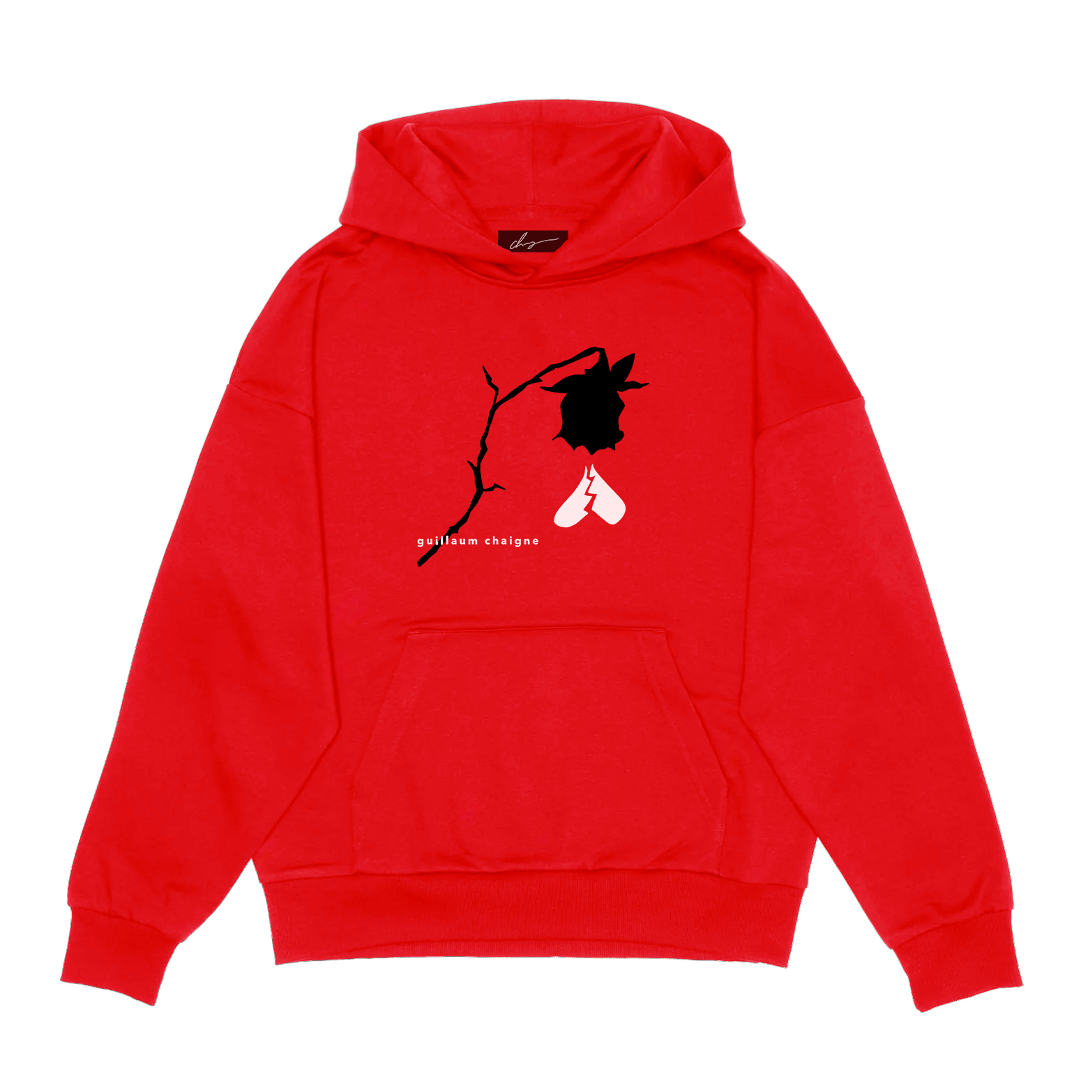 Guillaum Chaigne red HEARTBREAK hoodie