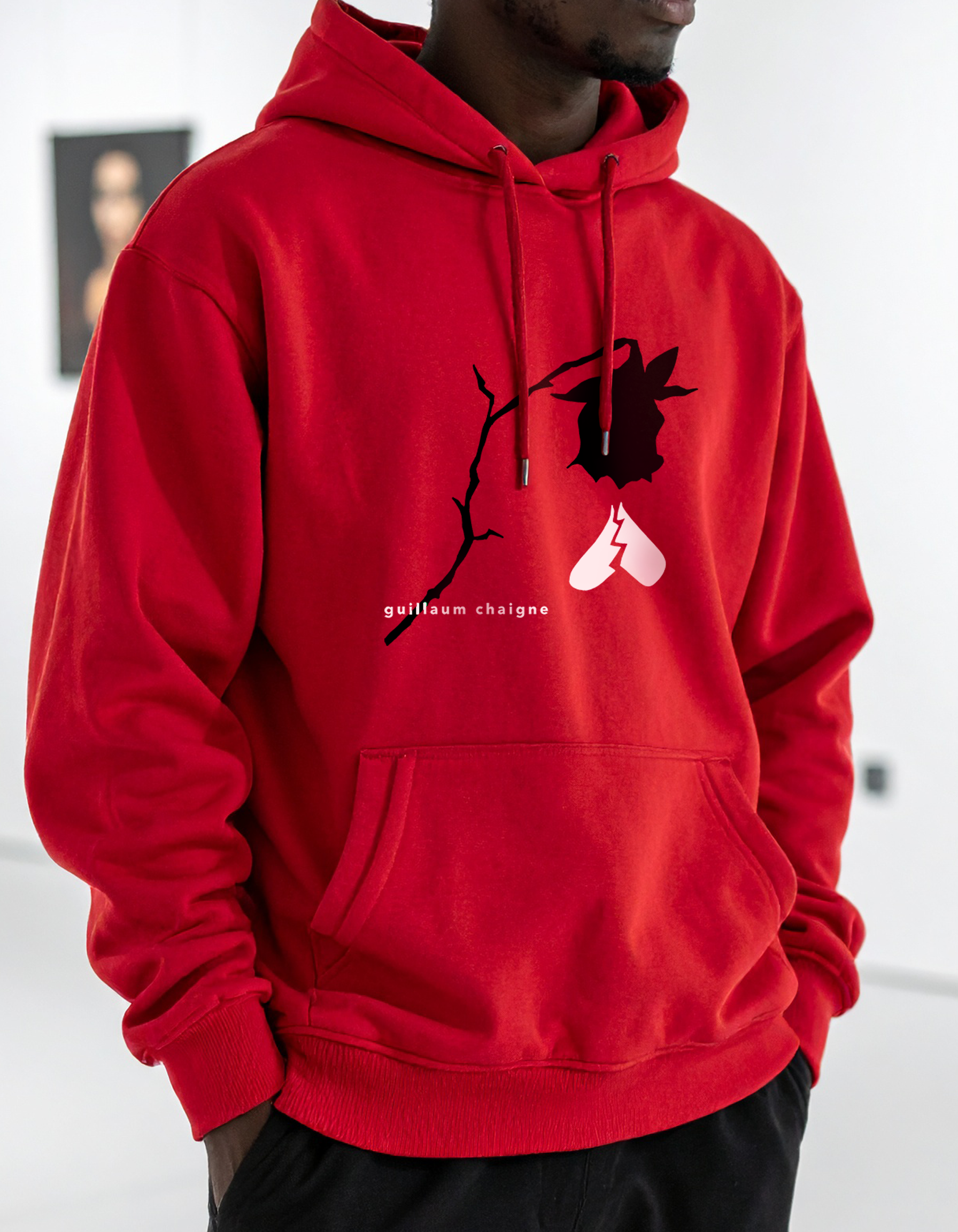 Guillaum Chaigne red HEARTBREAK hoodie