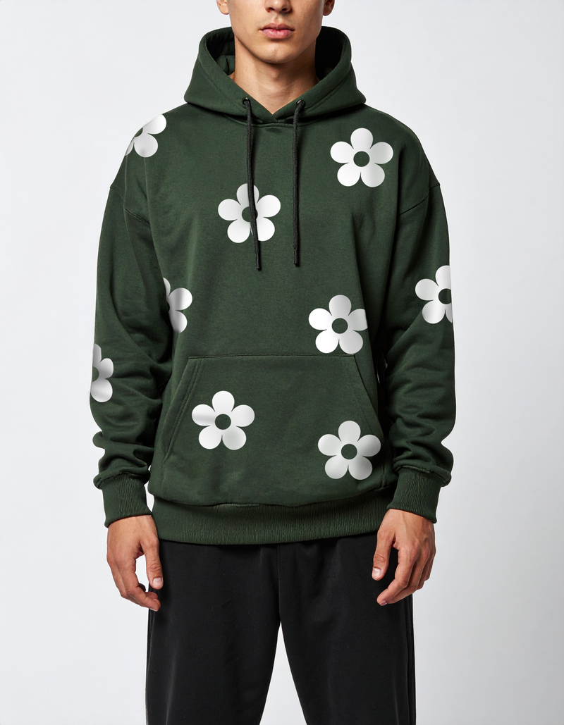 Guillaum Chaigne FLOWERED green hoodie