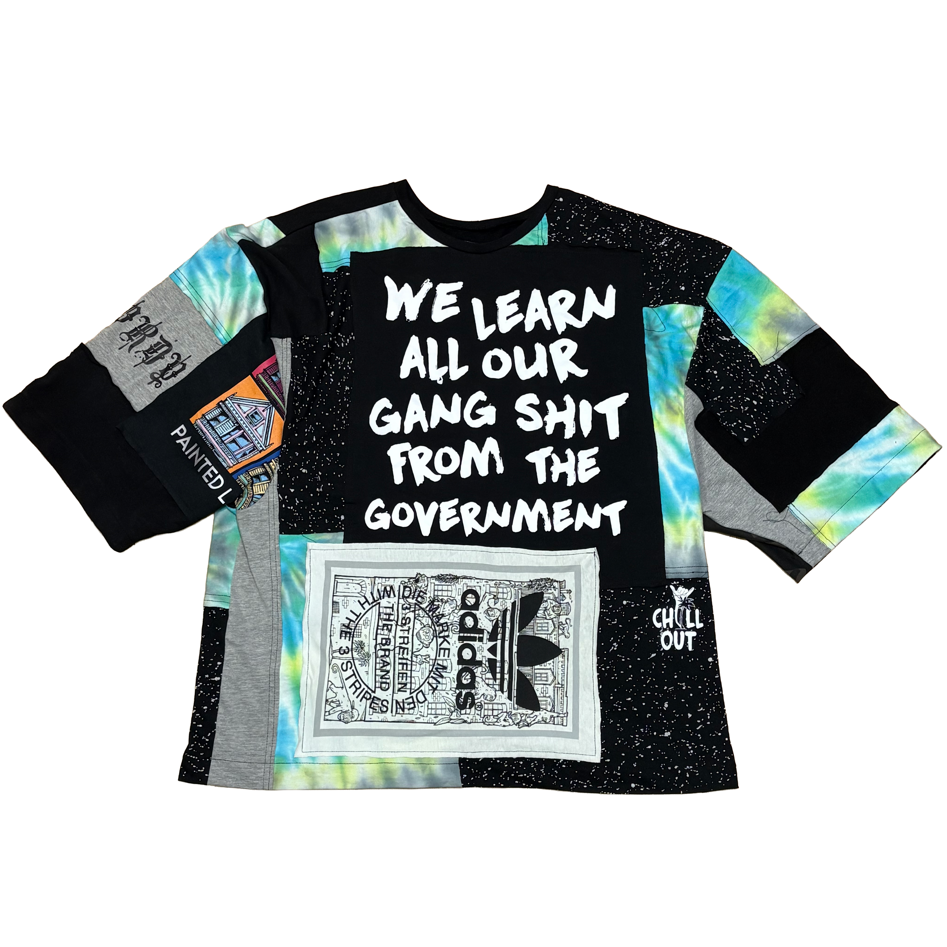 Gangshit patchwork oversized tee